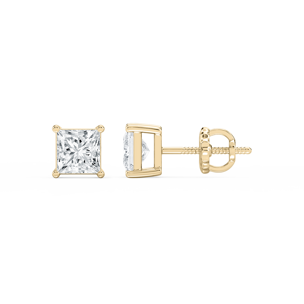 Lovea Mia Ohrstecker Schraubverschluss – Prinzessschliff – Gelbgold