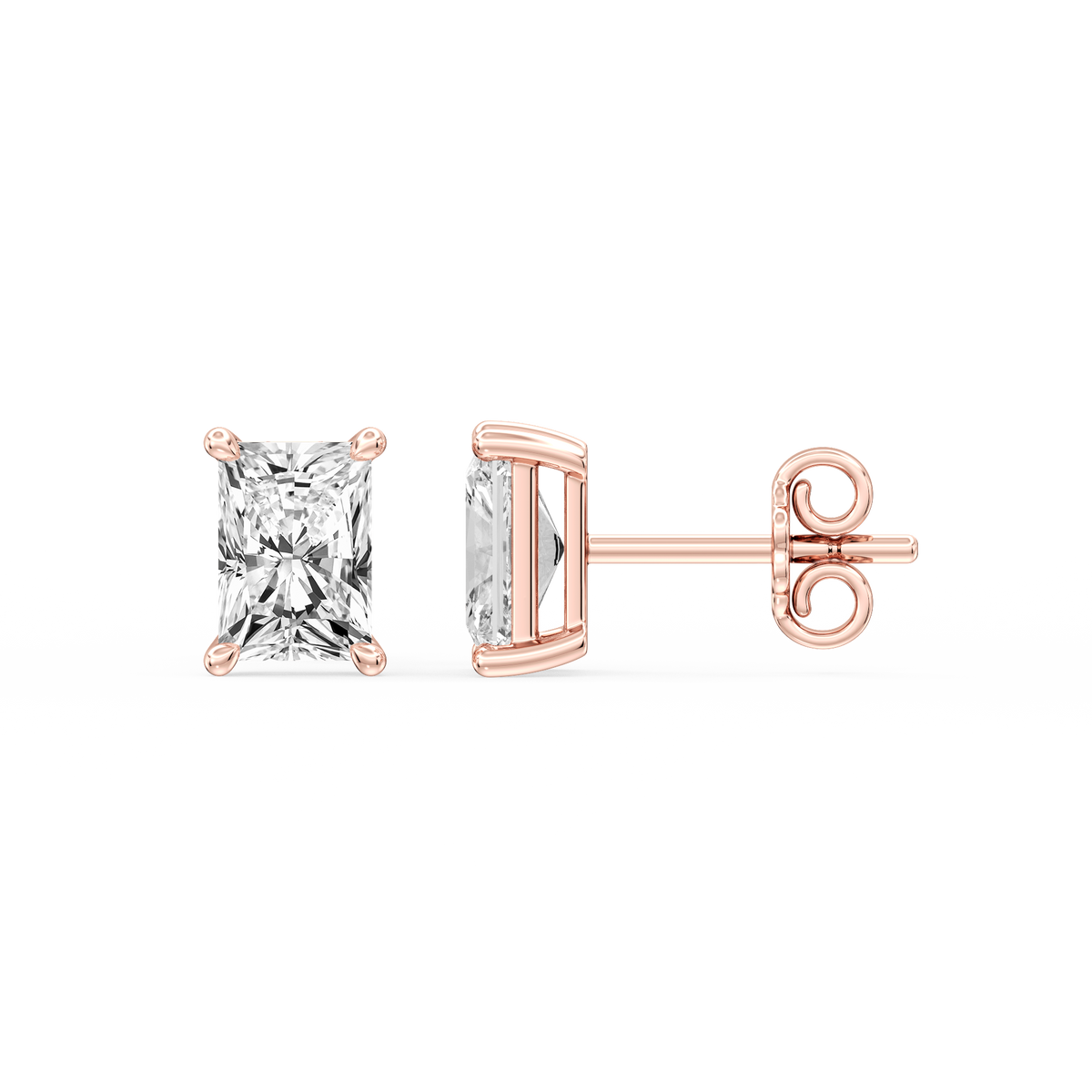 Lovea Lena Ohrstecker Schraubverschluss – Radiantschliff – Roségold