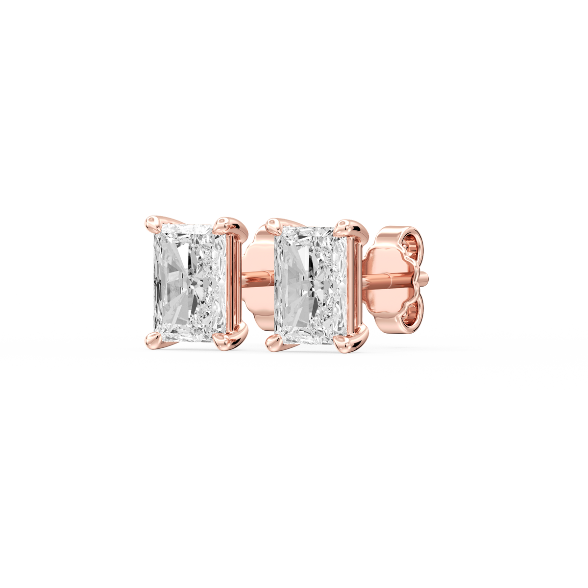 Lovea Lena Ohrstecker Schraubverschluss – Radiantschliff – Roségold