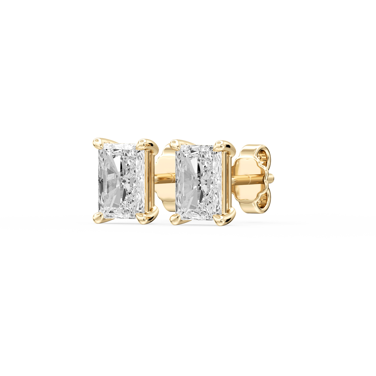 Lovea Lena Ohrstecker Schraubverschluss – Radiantschliff – Gelbgold
