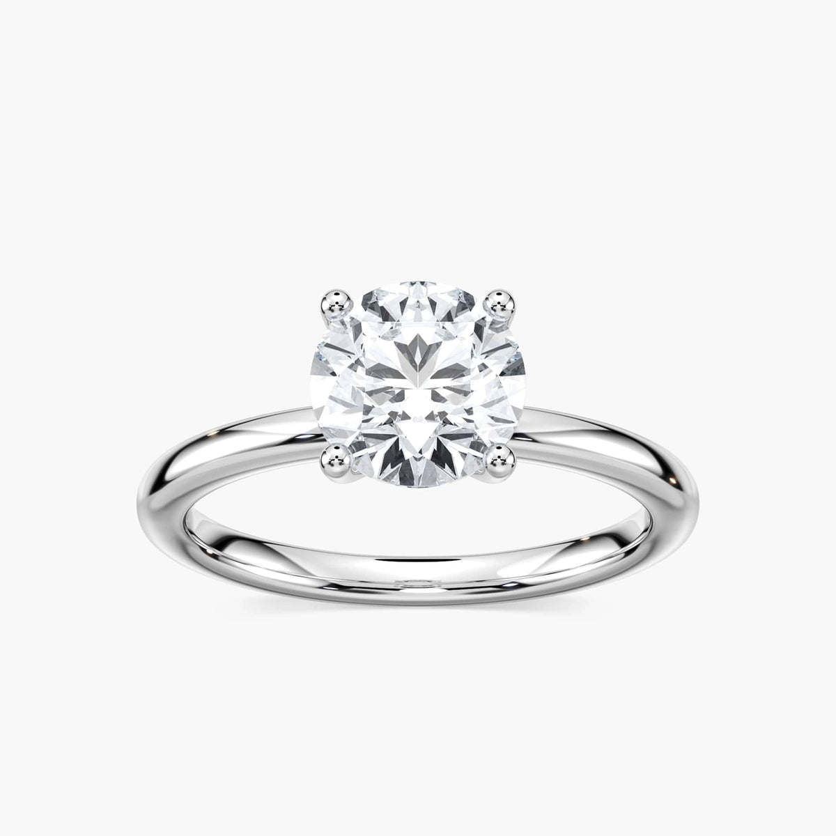 Marlene Blüten-Solitaire Verlobungsring Rundschliff – Weißgold, Lab-Grown Diamant VVS2