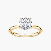 Marlene Blüten-Solitaire Verlobungsring Rundschliff – Gelbgold, Lab-Grown Diamant VVS2