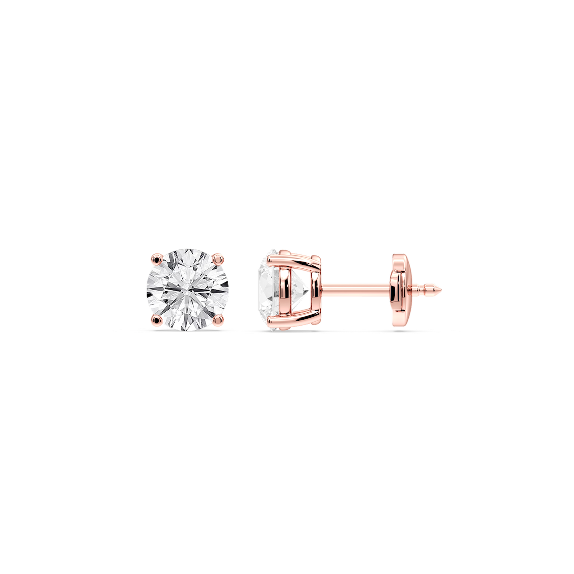 Lovea Mia Ohrstecker Sicherheitsverschluss – Rundschliff – Roségold