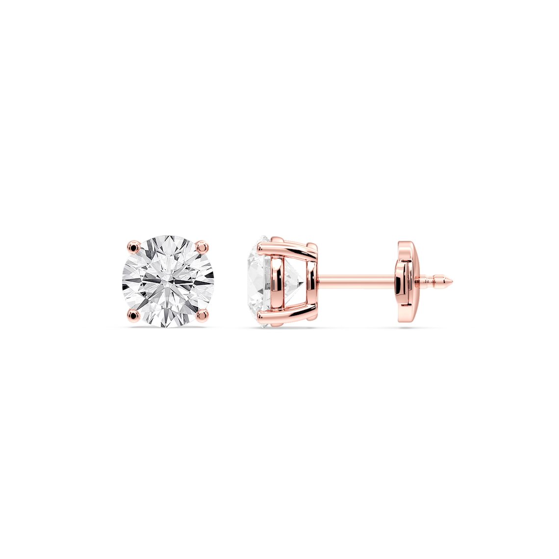 Lovea Mia Ohrstecker Sicherheitsverschluss – Rundschliff – Roségold