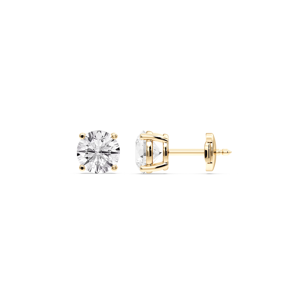 Lovea Mia Ohrstecker Sicherheitsverschluss – Rundschliff – Gelbgold