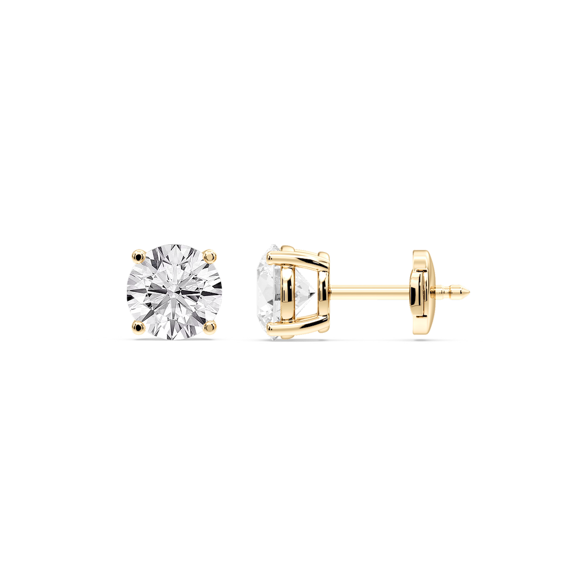 Lovea Mia Ohrstecker Sicherheitsverschluss – Rundschliff – Gelbgold