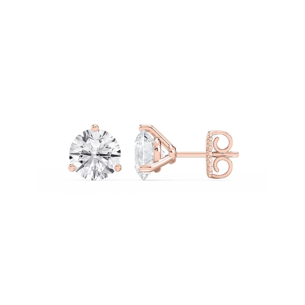 Lovea Nora Ohrstecker Steckverschluss – Rundschliff – Roségold