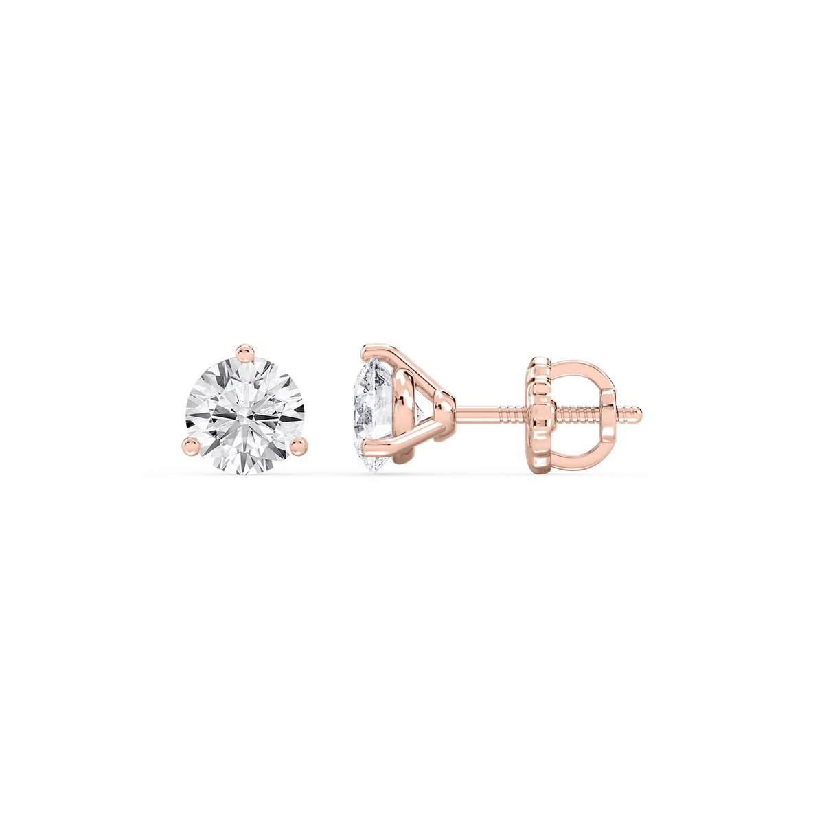 Lovea Nora Ohrstecker Schraubverschluss – Rundschliff – Roségold