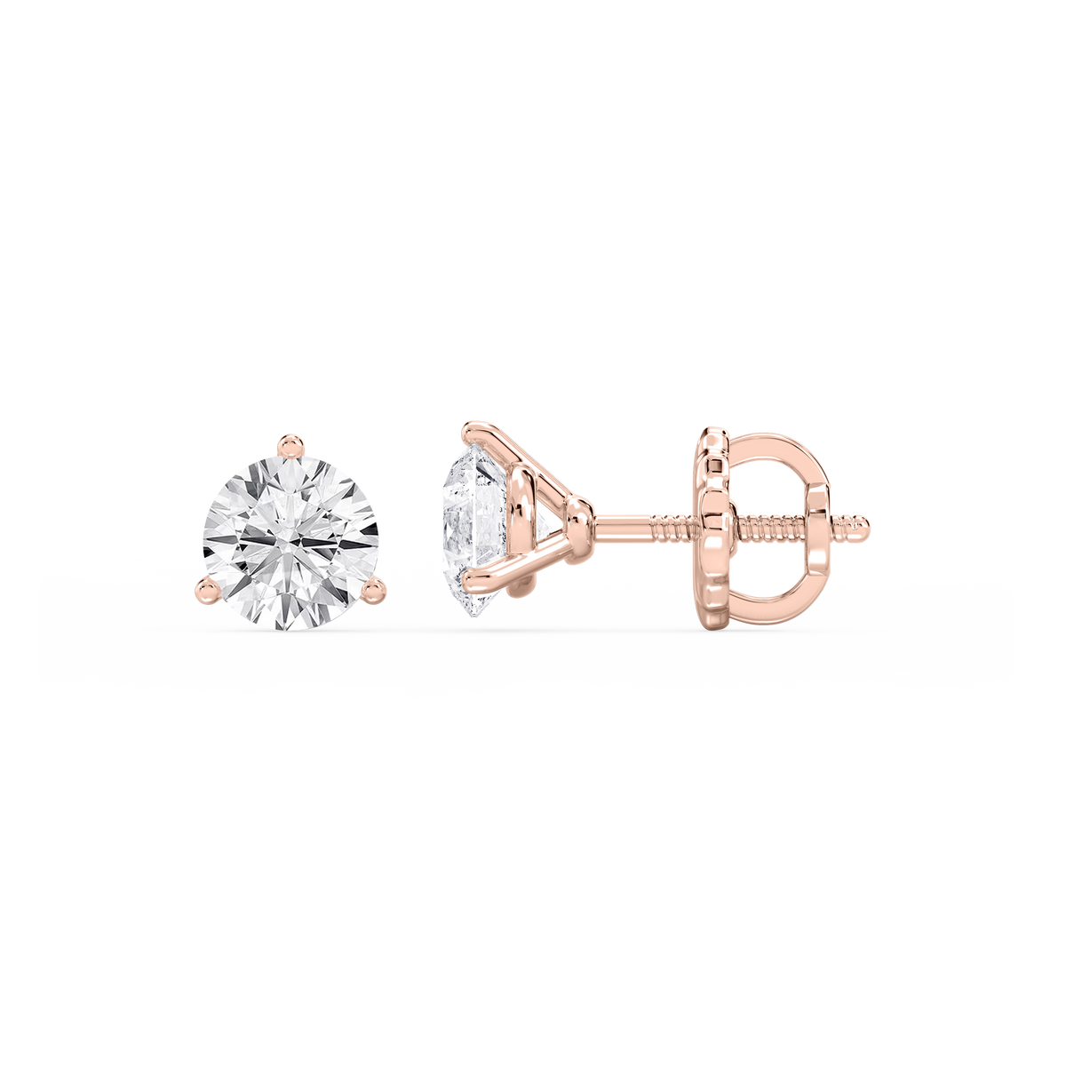 Lovea Nora Ohrstecker Schraubverschluss – Rundschliff – Roségold