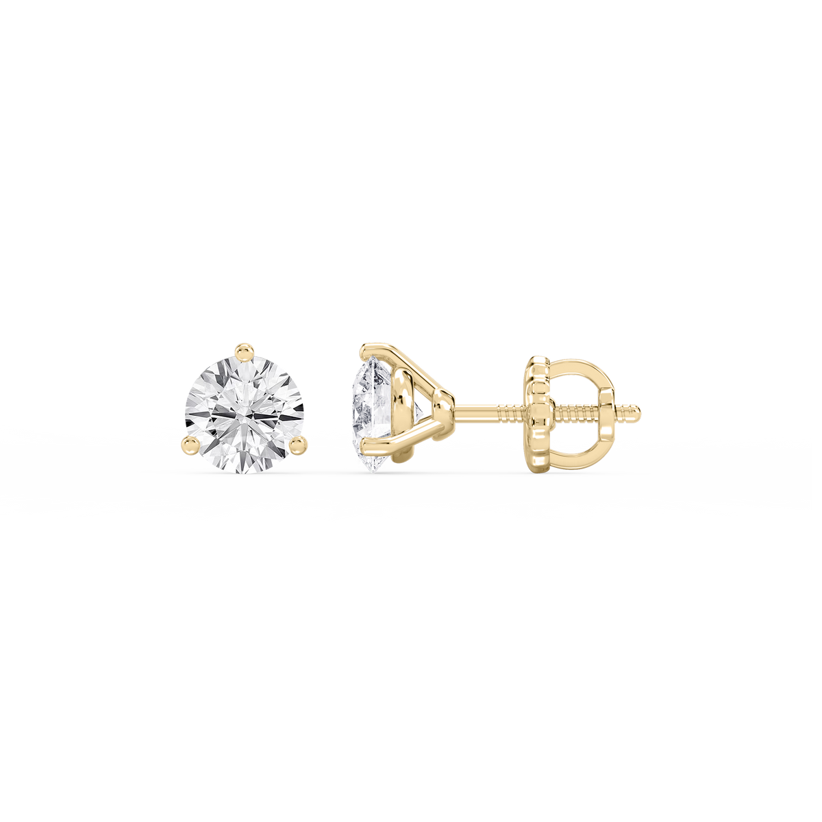 Lovea Nora Ohrstecker Schraubverschluss – Rundschliff – Gelbgold