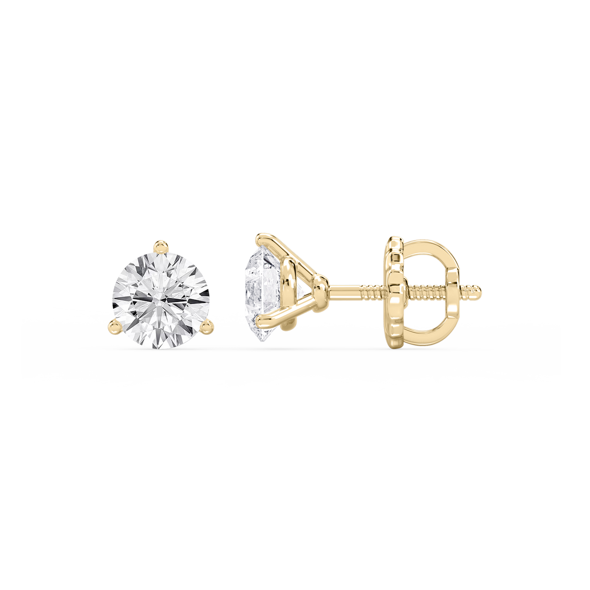 Lovea Nora Ohrstecker Schraubverschluss – Rundschliff – Gelbgold