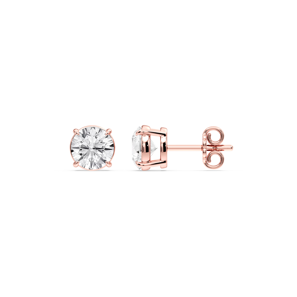 Lovea Lena Ohrstecker Steckverschluss – Rundschliff – Roségold