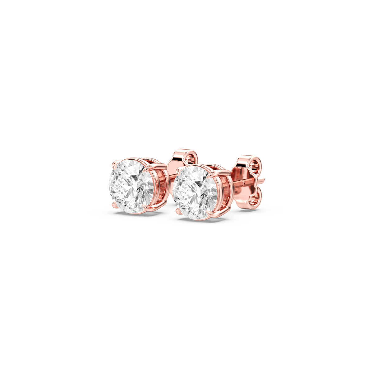 Lovea Lena Ohrstecker Steckverschluss – Rundschliff – Roségold