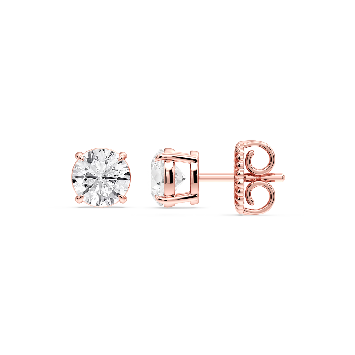 Lovea Lena Ohrstecker Steckverschluss – Rundschliff – Roségold