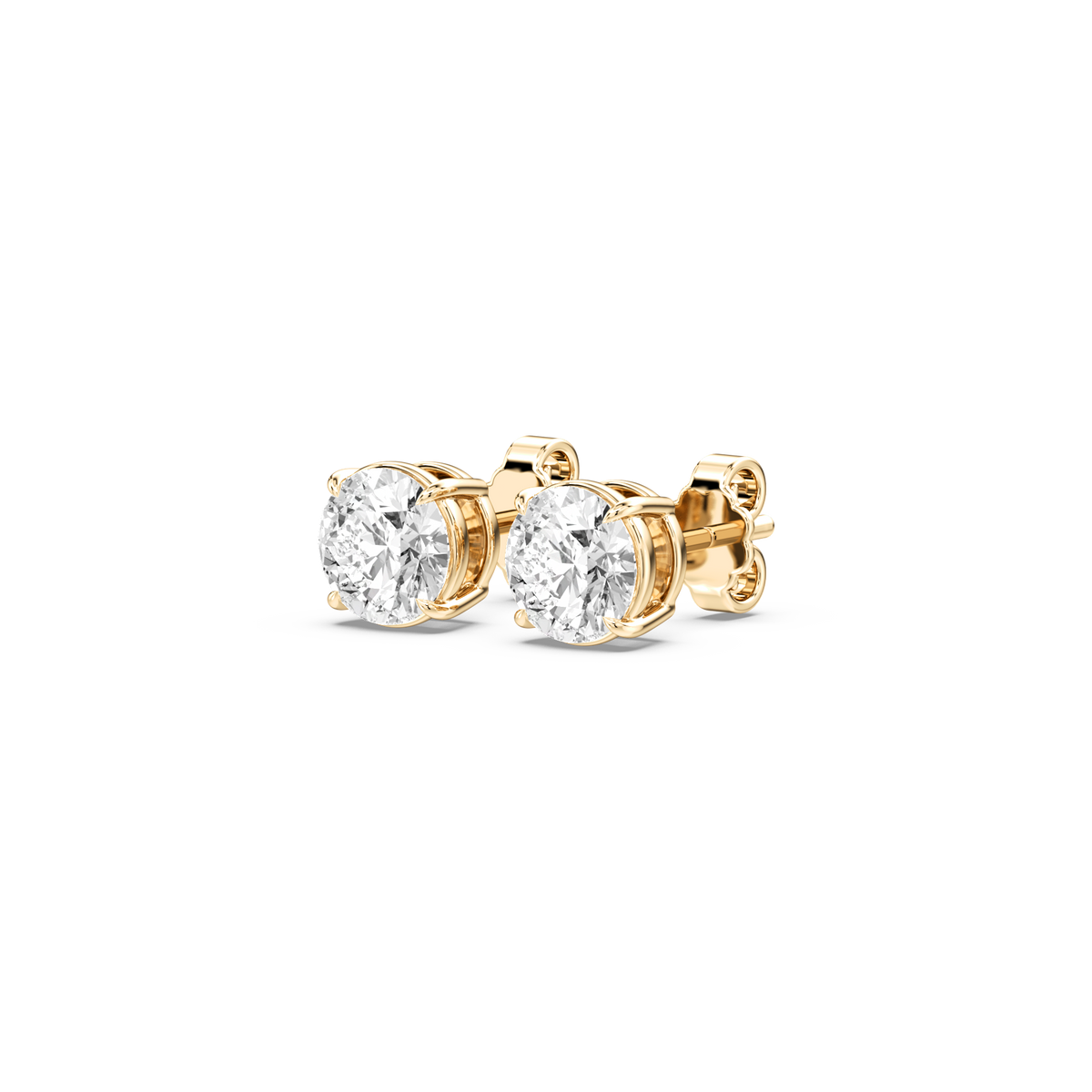Lovea Lena Ohrstecker Steckverschluss – Rundschliff – Gelbgold