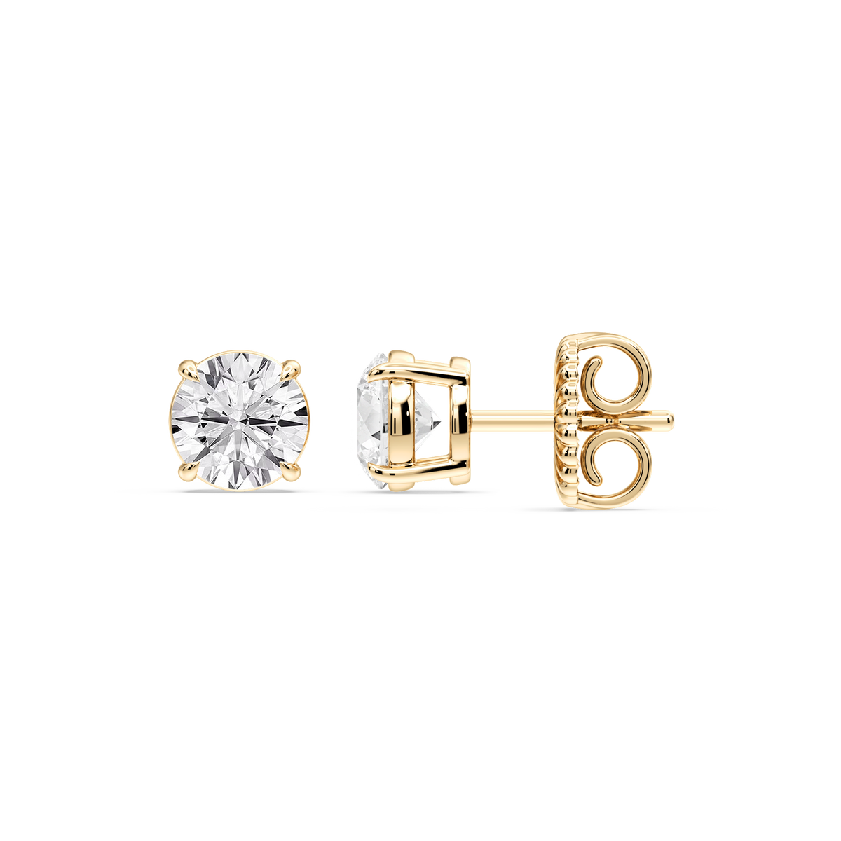 Lovea Lena Ohrstecker Steckverschluss – Rundschliff – Gelbgold