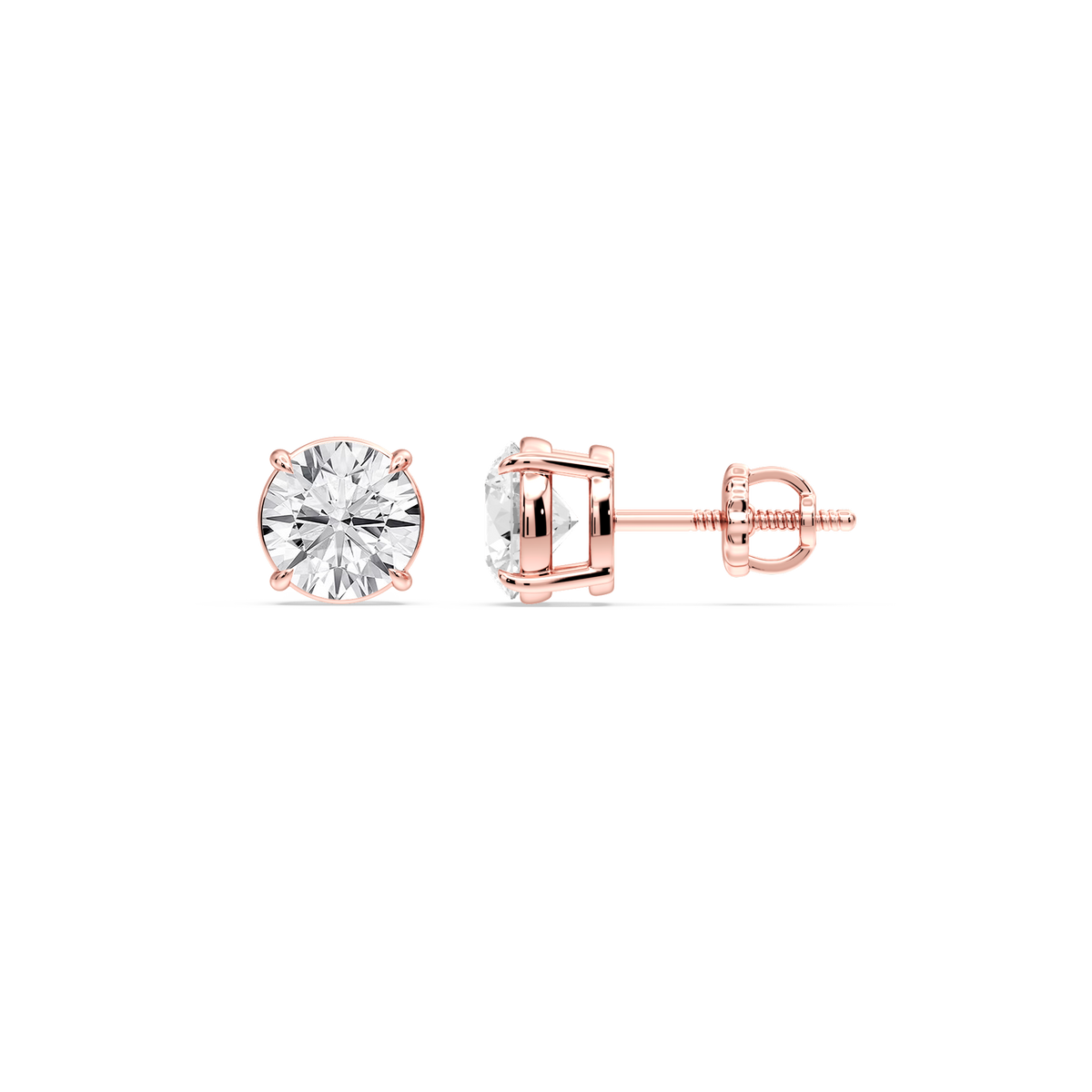 Lovea Lena Ohrstecker Schraubverschluss – Rundschliff – Roségold