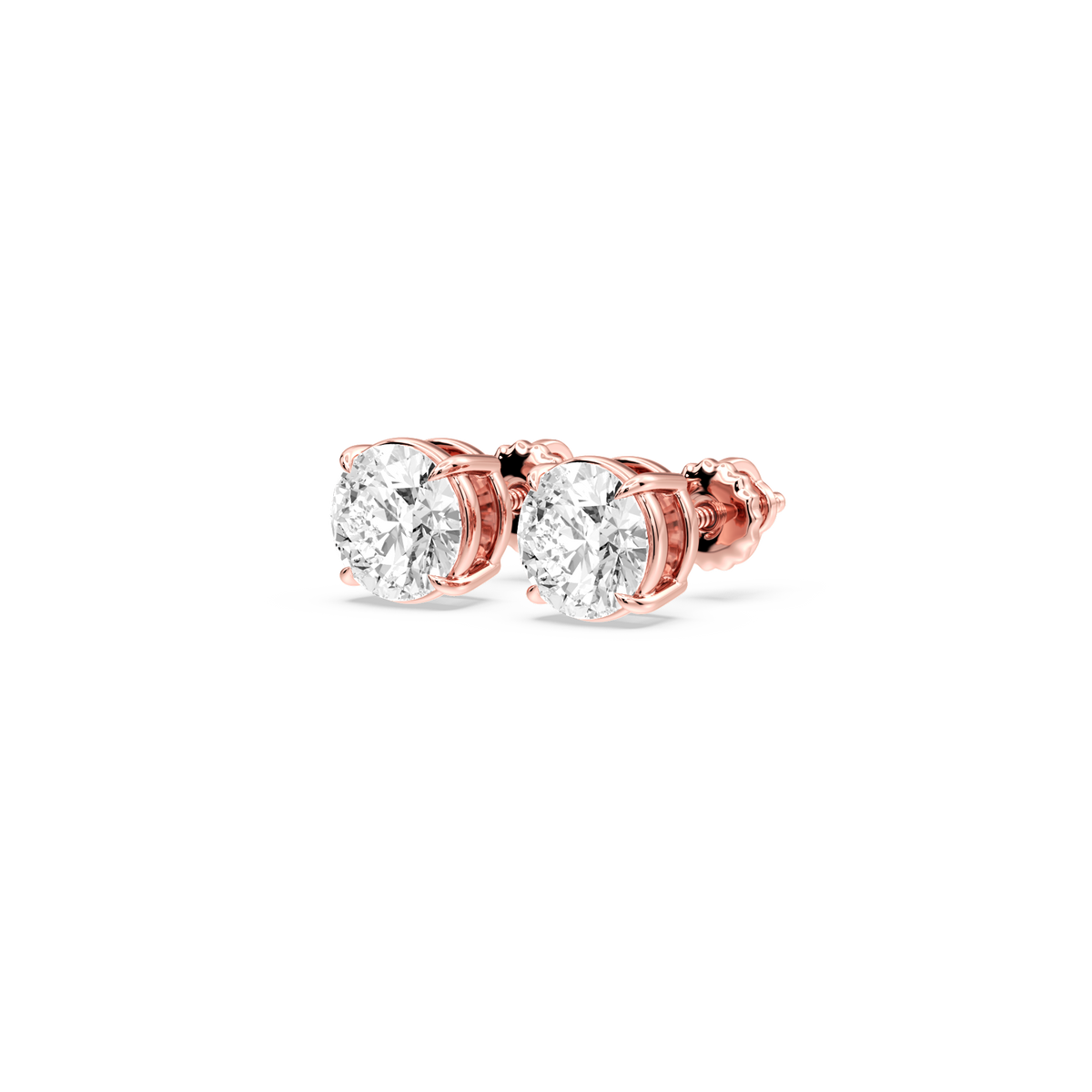Lovea Lena Ohrstecker Schraubverschluss – Rundschliff – Roségold