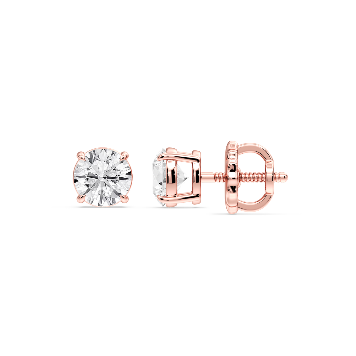 Lovea Lena Ohrstecker Schraubverschluss – Rundschliff – Roségold