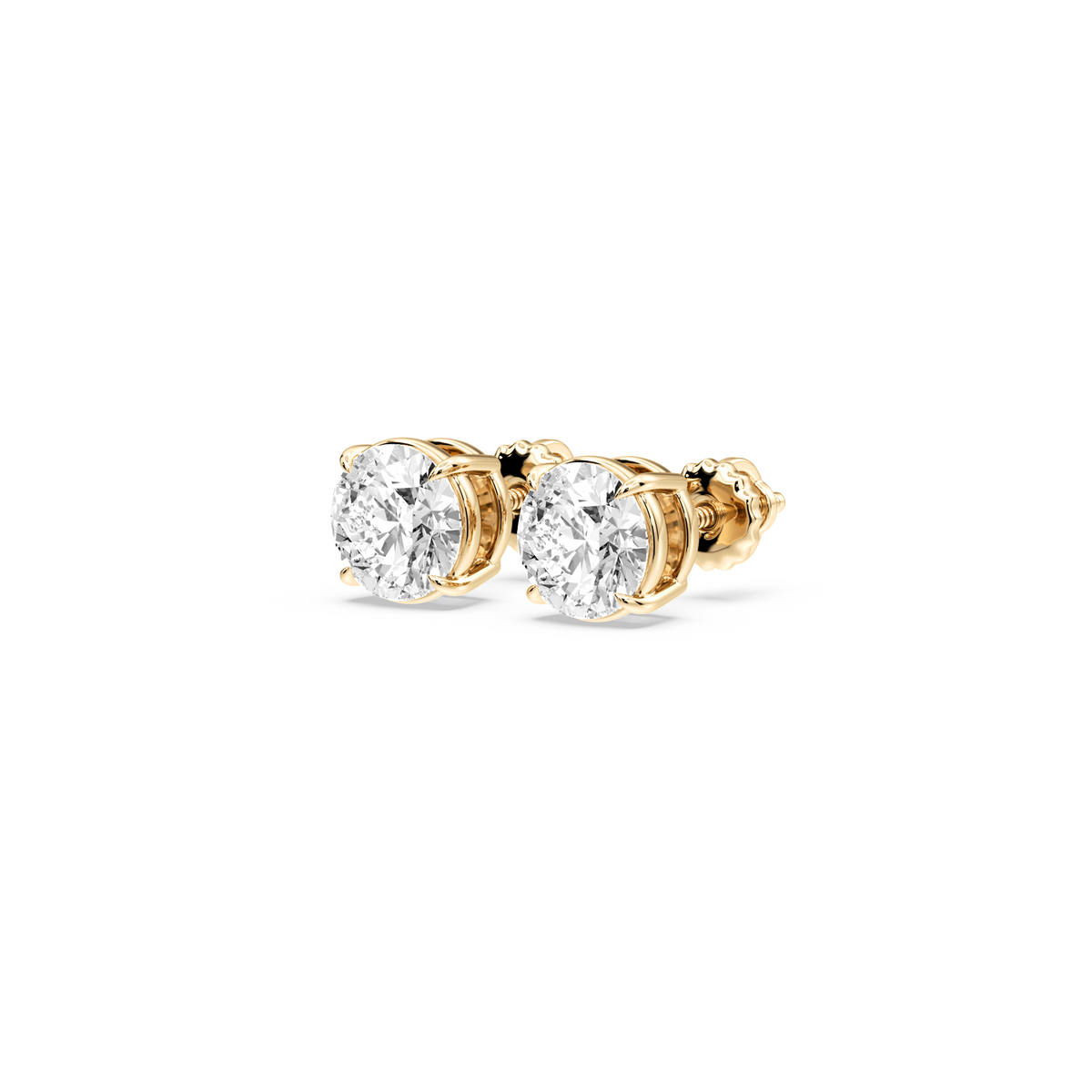 Lovea Lena Ohrstecker Schraubverschluss – Rundschliff – Gelbgold
