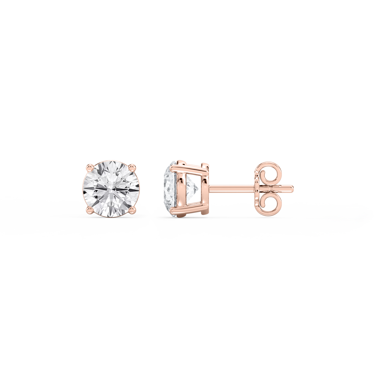 Lovea Mia Ohrstecker Steckverschluss – Rundschliff – Roségold
