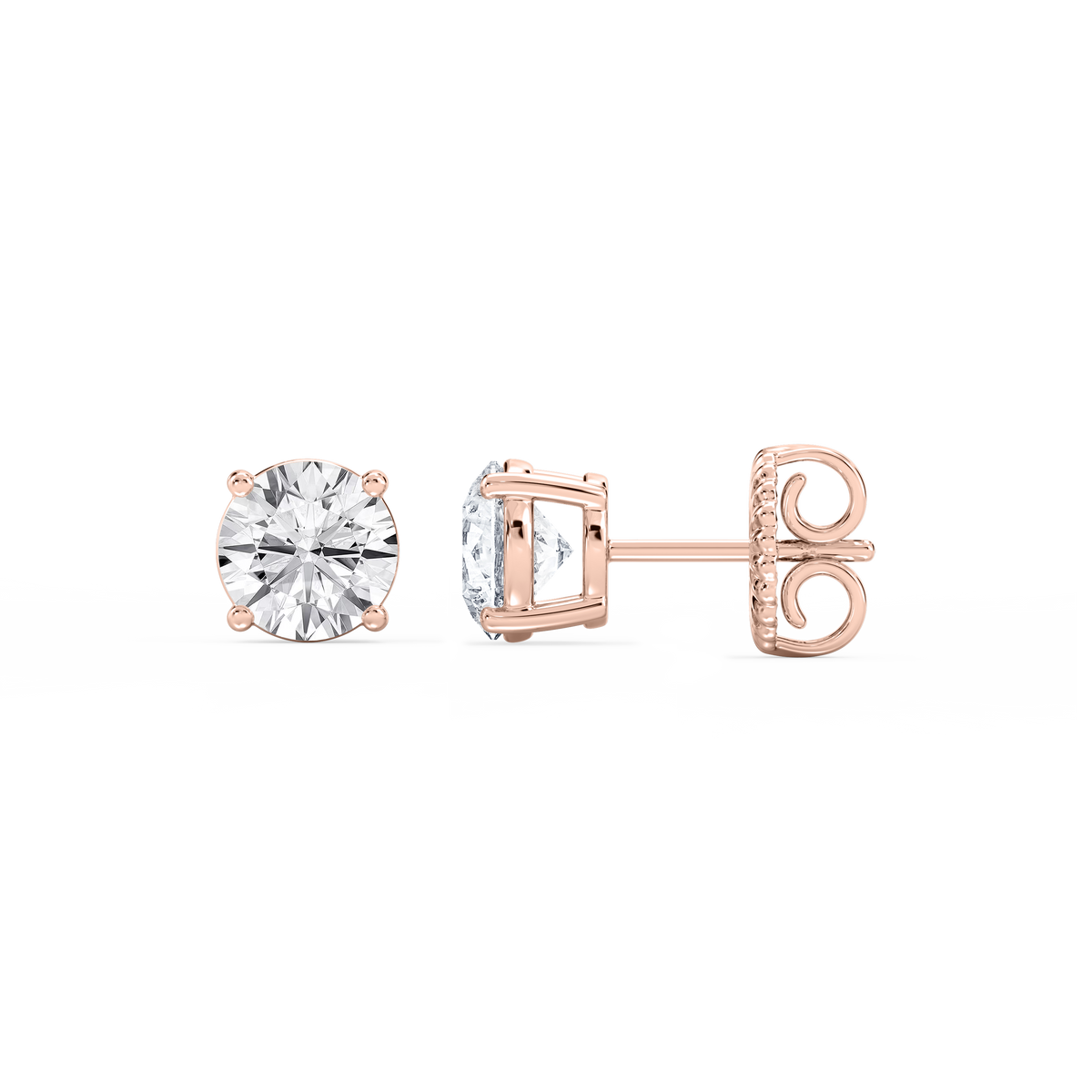 Lovea Mia Ohrstecker Steckverschluss – Rundschliff – Roségold