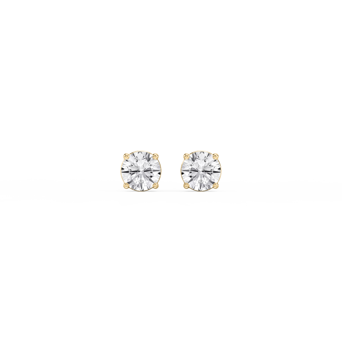 Lovea Mia Ohrstecker Steckverschluss – Rundschliff – Gelbgold