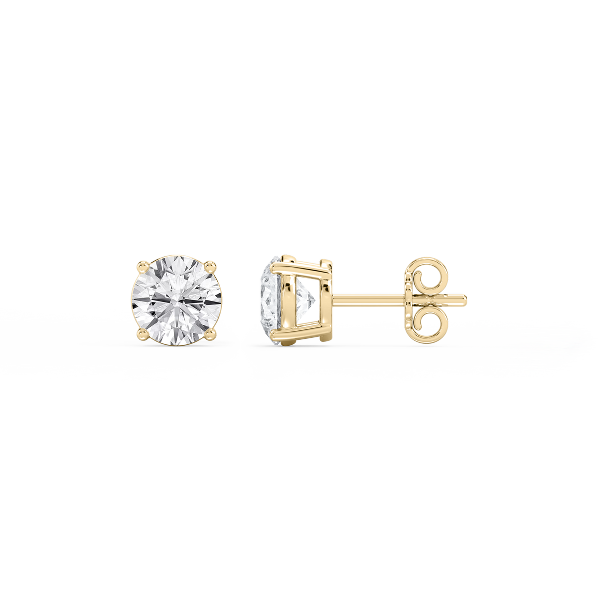 Lovea Mia Ohrstecker Steckverschluss – Rundschliff – Gelbgold