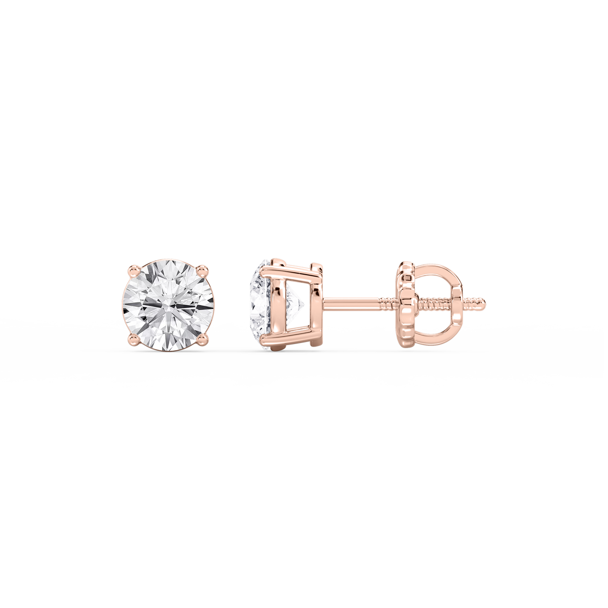 Lovea Mia Ohrstecker Schraubverschluss – Rundschliff – Roségold