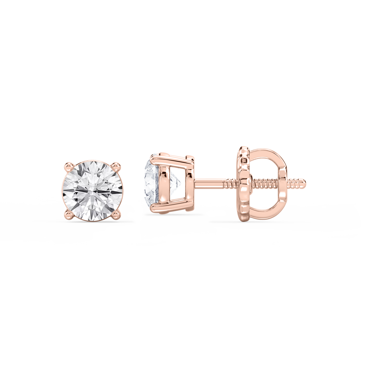 Lovea Mia Ohrstecker Schraubverschluss – Rundschliff – Roségold