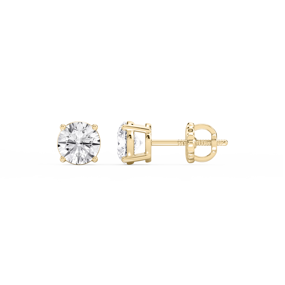 Lovea Mia Ohrstecker Schraubverschluss – Rundschliff – Gelbgold