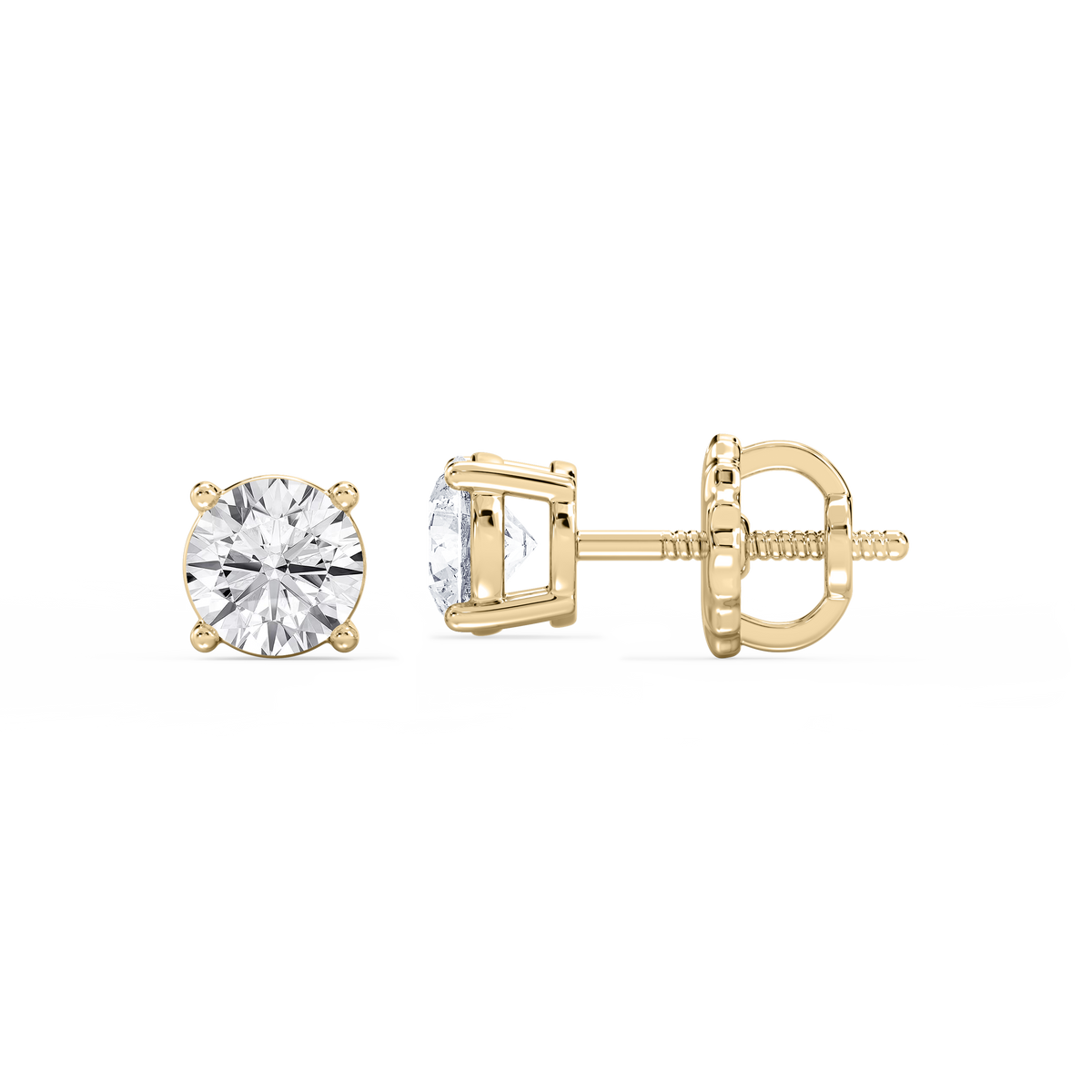 Lovea Mia Ohrstecker Schraubverschluss – Rundschliff – Gelbgold