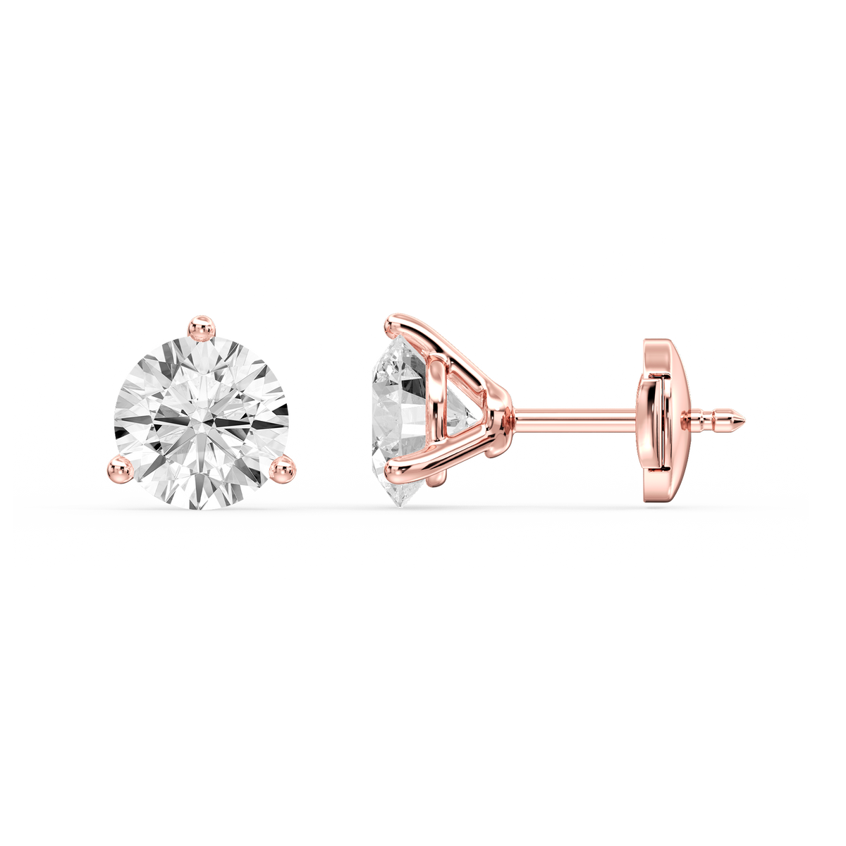 Lovea Nora Ohrstecker Sicherheitsverschluss – Rundschliff – Roségold