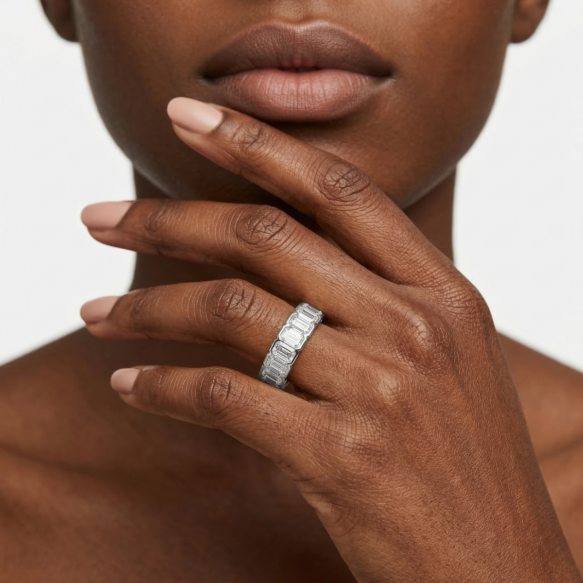 Lovea Paula Eternity Ring Smaragdschliff – Weißgold