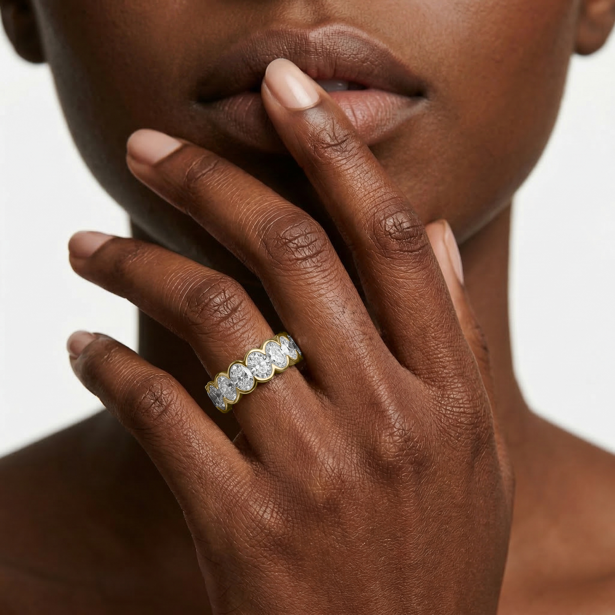 Lovea Paula Eternity Ring Ovalschliff – Gelbgold