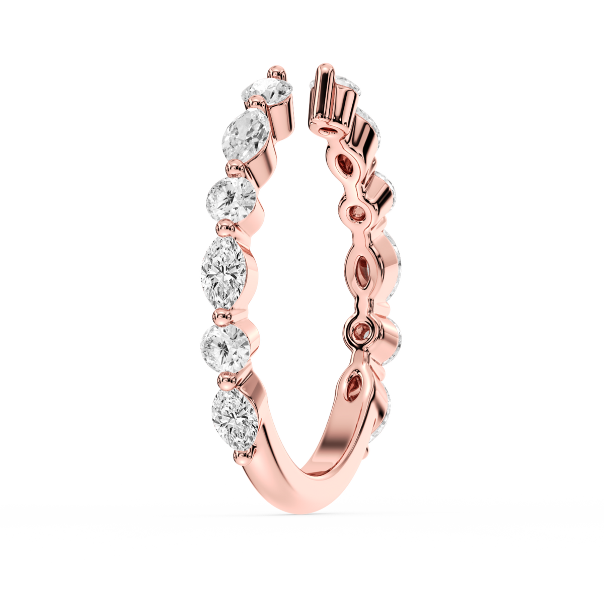 Lovea Sonnet Trauring – Offenes Design – Roségold