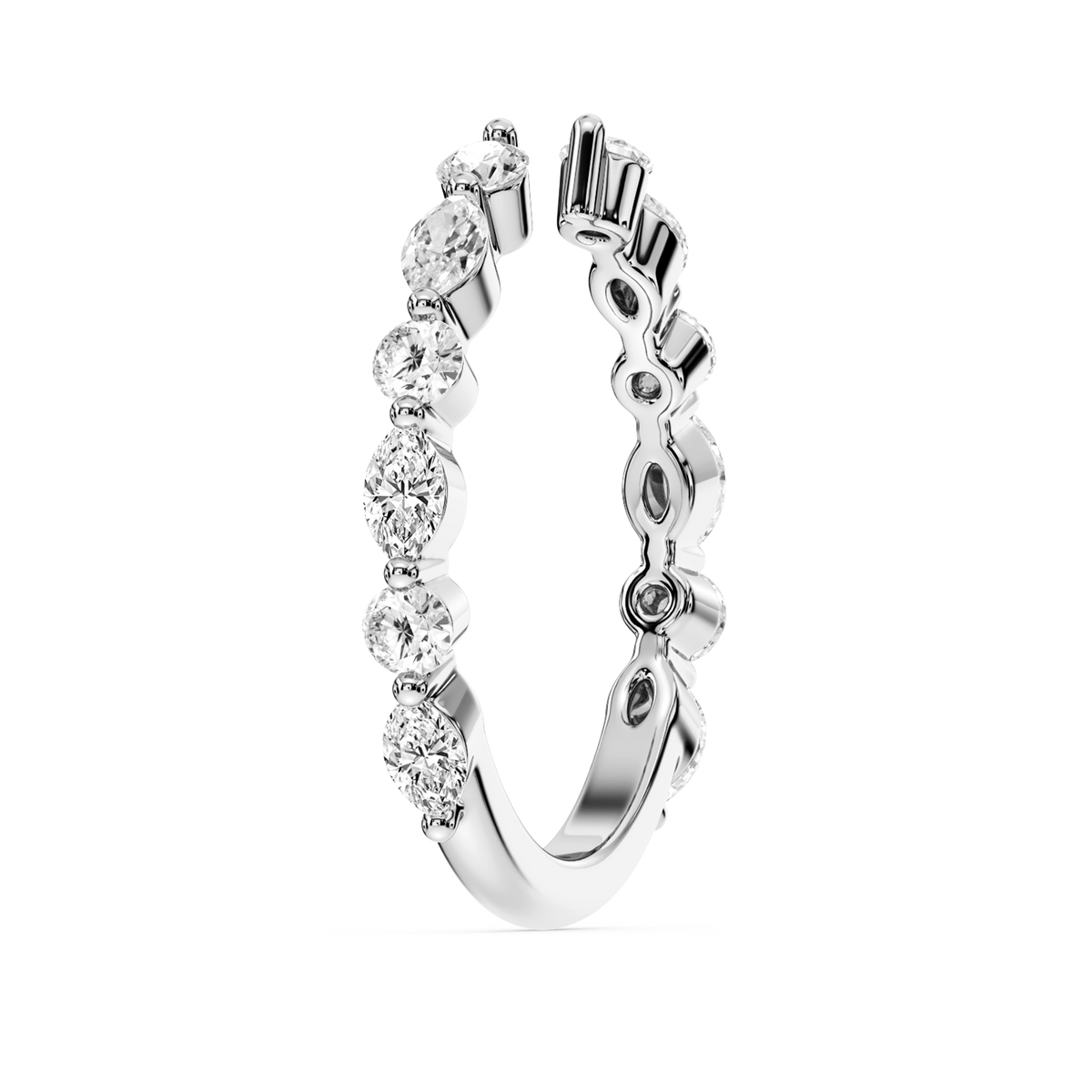 Lovea Sonnet Trauring – Offenes Design – Weißgold