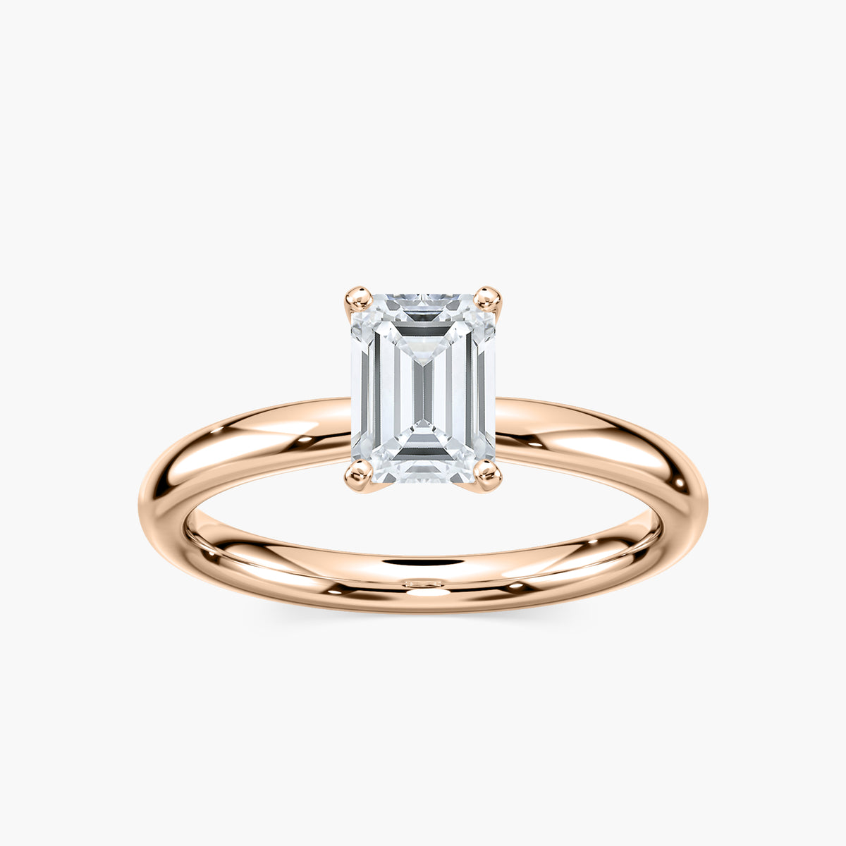 Emilia Solitaire Verlobungsring Smaragdschliff Roségold – Lovea