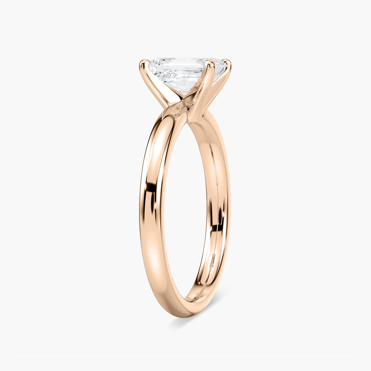 Emilia Solitaire Verlobungsring Smaragdschliff Roségold – Lovea