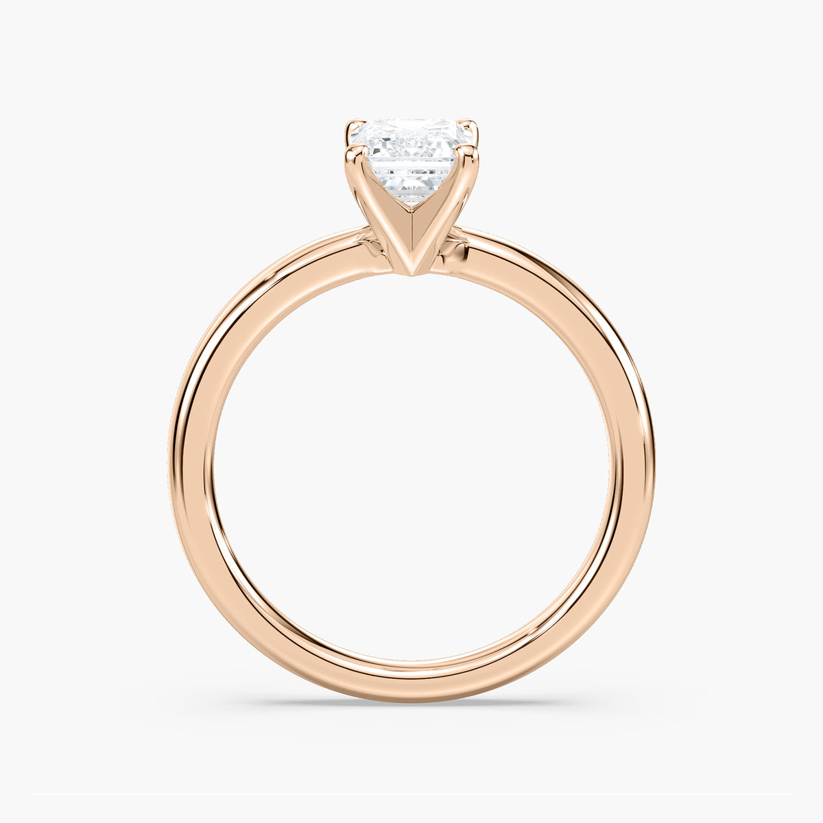 Emilia Solitaire Verlobungsring Smaragdschliff Roségold – Lovea