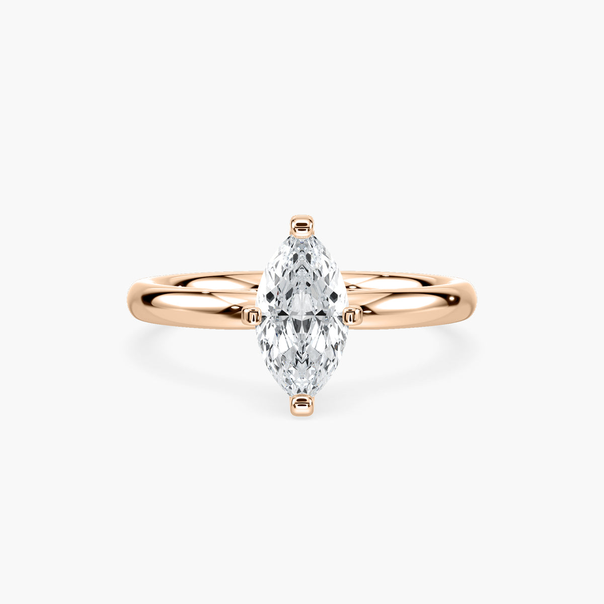 Emilia Solitaire Verlobungsring Marquiseschliff Roségold – Lovea