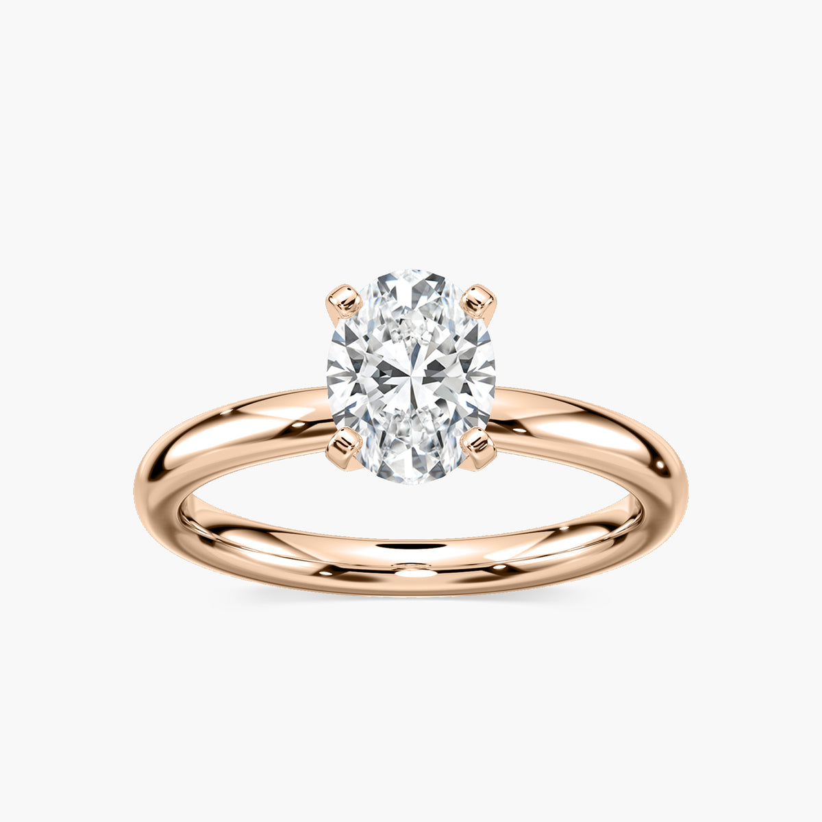 Emilia Solitaire Verlobungsring Ovaler Schliff Roségold – Lovea