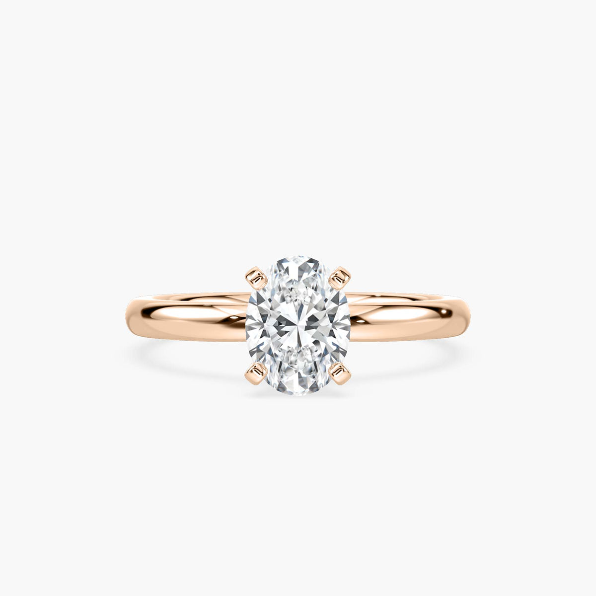 Emilia Solitaire Verlobungsring Ovaler Schliff Roségold – Lovea