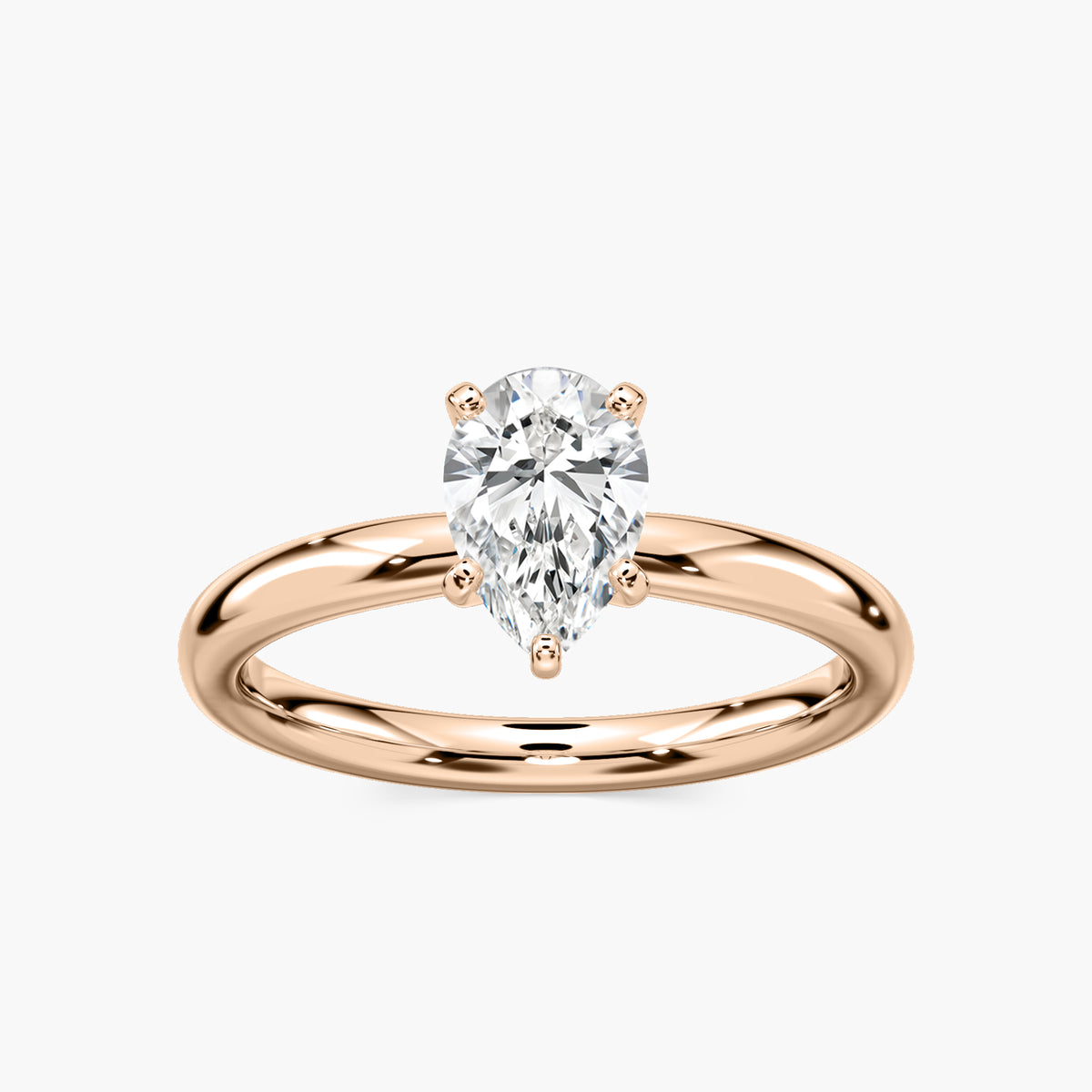 Emilia Solitaire Verlobungsring Tropfenschliff Roségold – Lovea