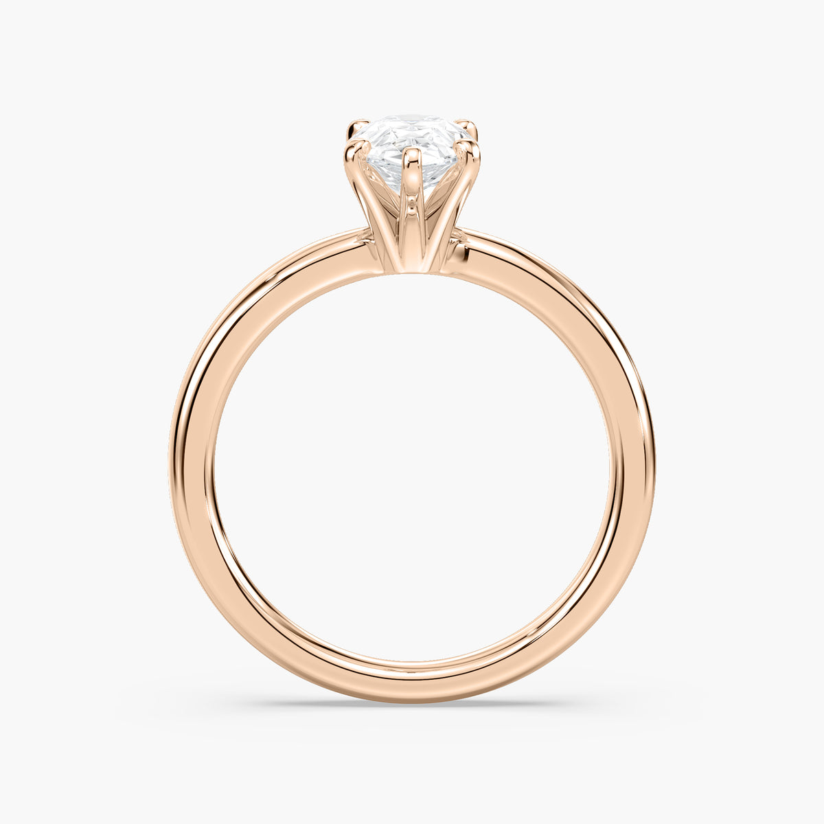 Emilia Solitaire Verlobungsring Tropfenschliff Roségold – Lovea