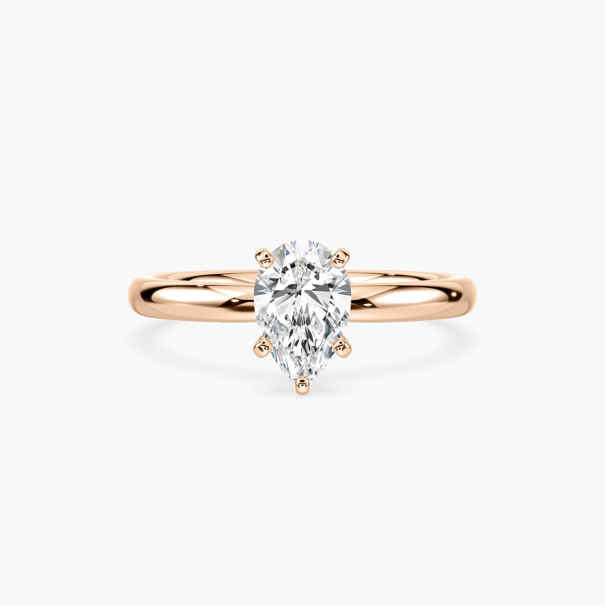 Emilia Solitaire Verlobungsring Tropfenschliff Roségold – Lovea