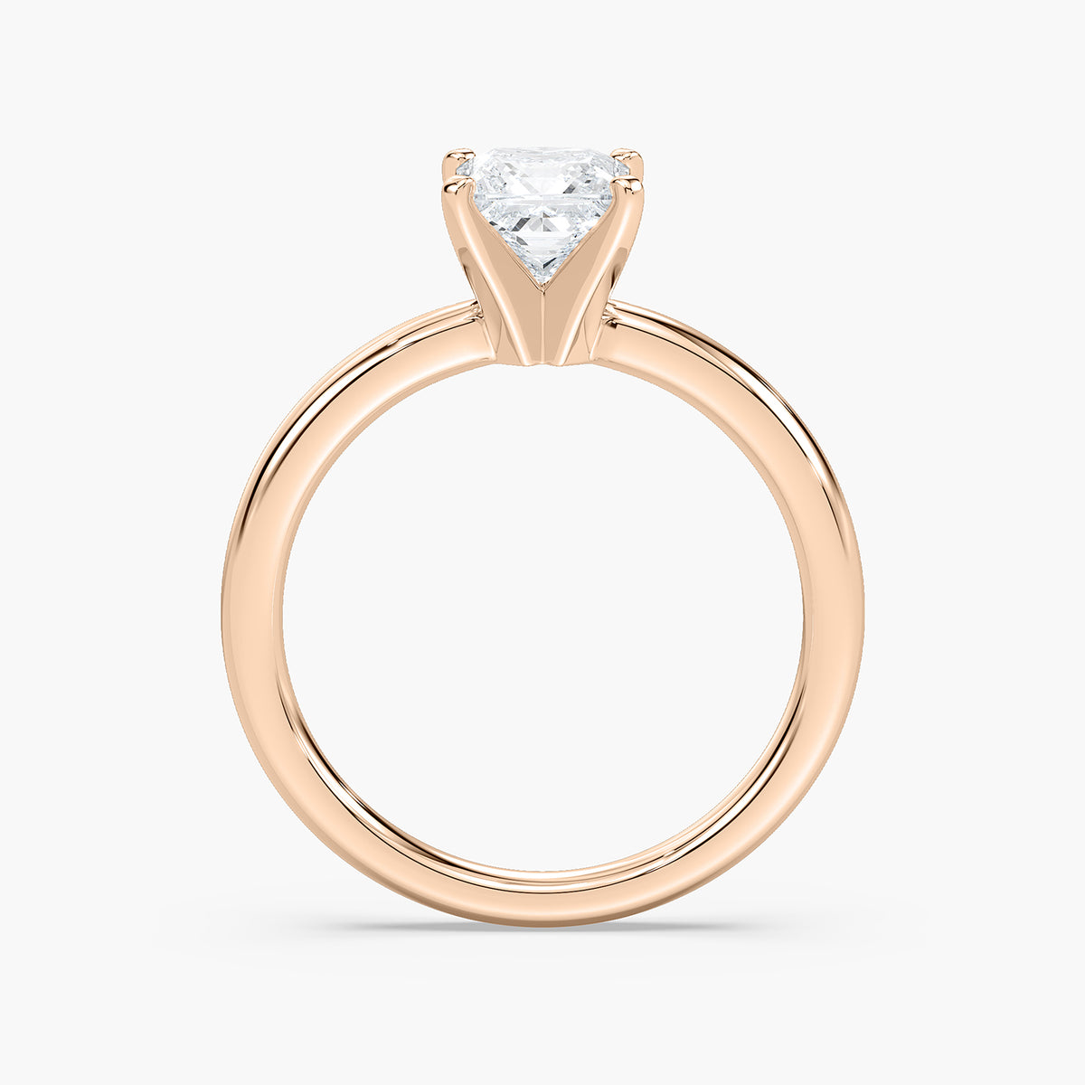 Emilia Solitaire Verlobungsring Prinzessschliff Roségold – Lovea