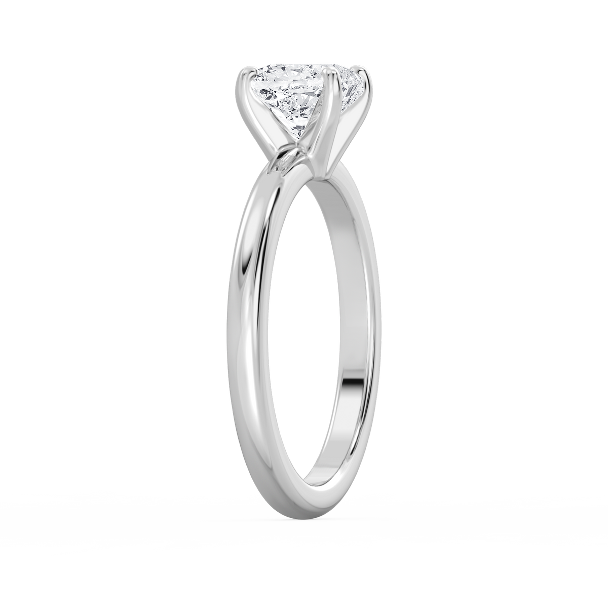 Emilia Solitaire Verlobungsring Kissenschliff Seitenansicht – Lovea