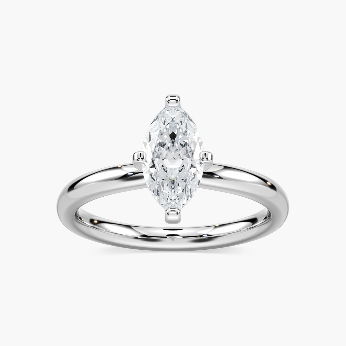 Emilia Solitaire Verlobungsring Marquiseschliff Weißgold – Lovea