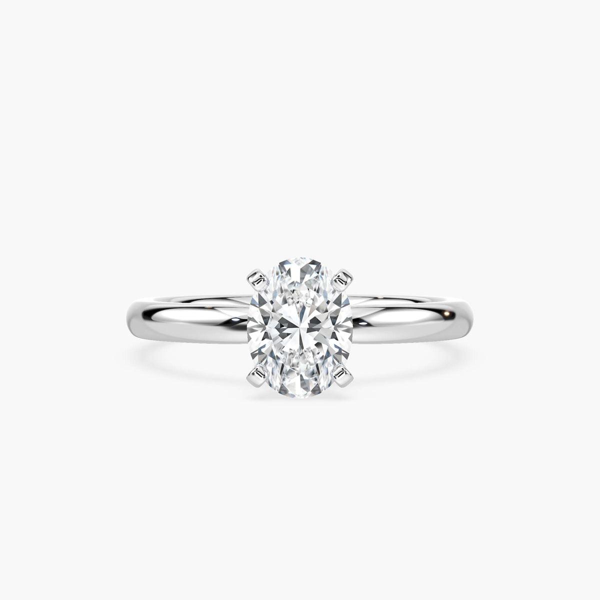 Emilia Solitaire Verlobungsring Ovaler synthetischer Diamant – Lovea
